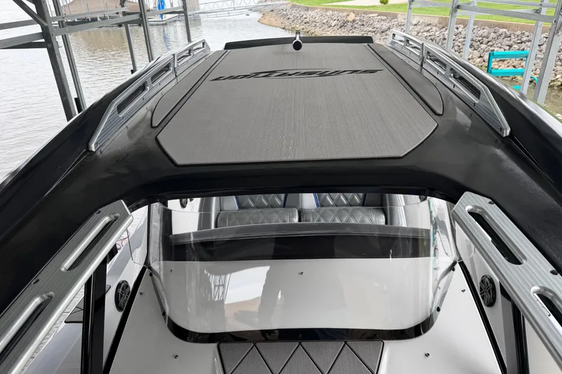 Slide: The Image of 2018 Sunsation 32 CCX boat interior with sleek design and modern features. - 26
