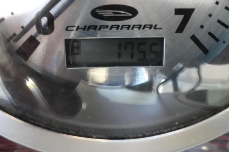 Slide: The Image of Close-up of 2003 Chaparral 220 SSi gauge displaying 175.5 hours. - 9