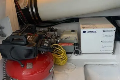 Slide: The Image of Engine room of 2002 Viking 55 Convertible with compressor and C-Power equipment. - 41