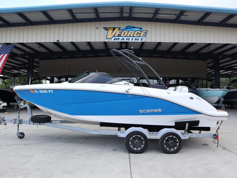 The Image of 2014 Scarab 215 boat on trailer at VForce Marine. - 1