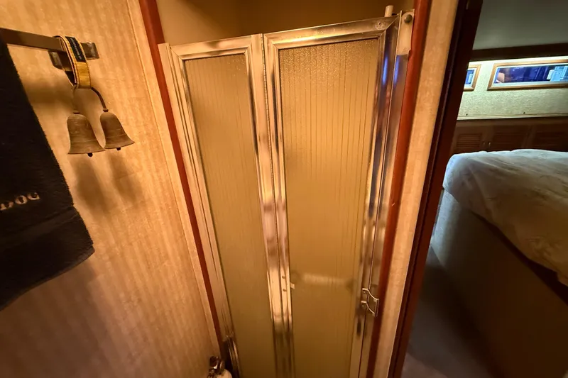Slide: The Image of Shower area in 1979 Viking 43 Double Cabin yacht with folding door. - 19