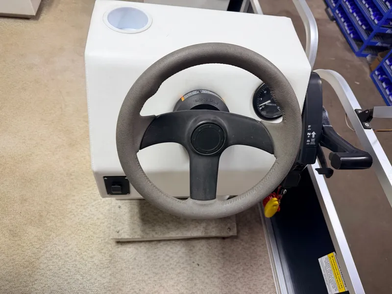 Slide: The Image of Steering console of a 2019 Forester 14' Fish n Fun Pontoon. - 15