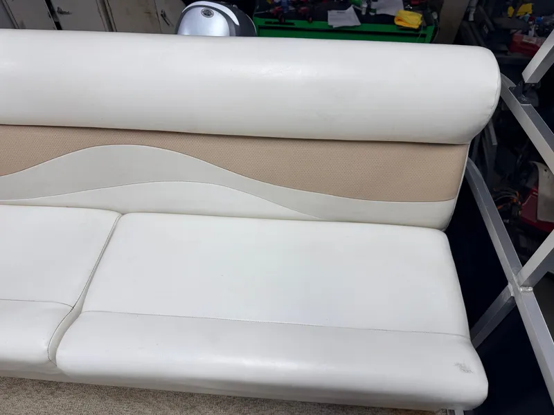 Slide: The Image of White seating on Forester 14' Fish n Fun Pontoon, 2019 model. - 19