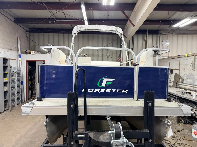 Slide: The Image of 2019 Forester 14' Fish n Fun Pontoon in warehouse. - 25