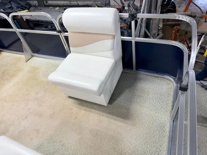 Slide: The Image of 2019 Forester 14' pontoon with seating, interior view. - 8