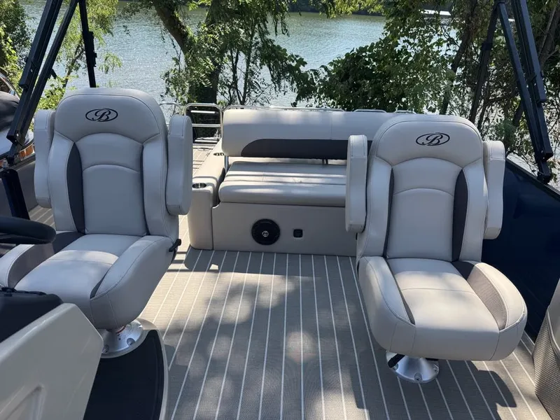 Slide: The Image of Interior of 2026 Bentley Pontoons 223 Swingback with luxurious seating. - 6