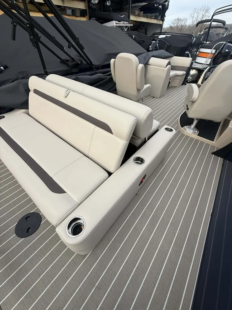 Slide: The Image of Interior of 2026 Bentley Pontoons 223 Swingback with luxurious seating. - 8
