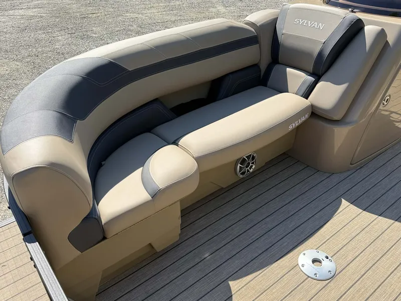 Slide: The Image of Luxurious seating on Sylvan L-3 Party Fish 2025 pontoon boat. - 16