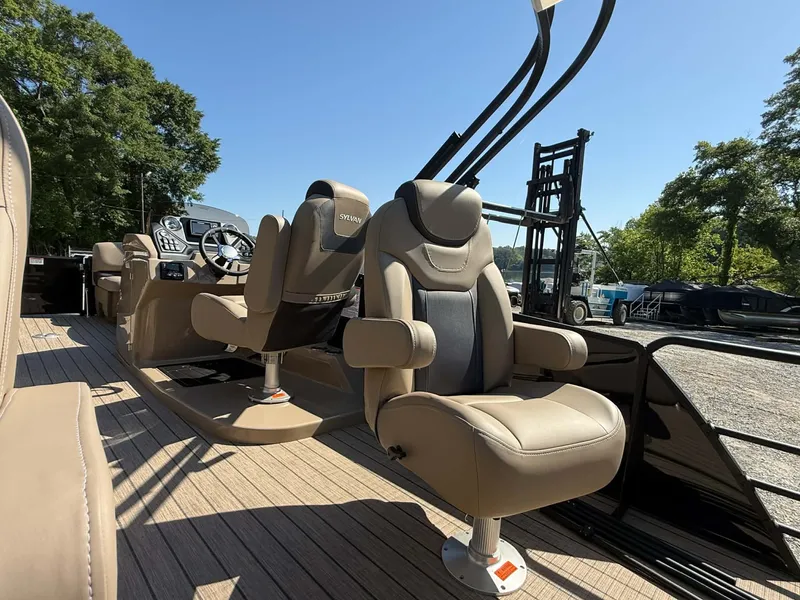 Slide: The Image of Interior of 2025 Sylvan L-3 Party Fish with luxurious seating. - 20