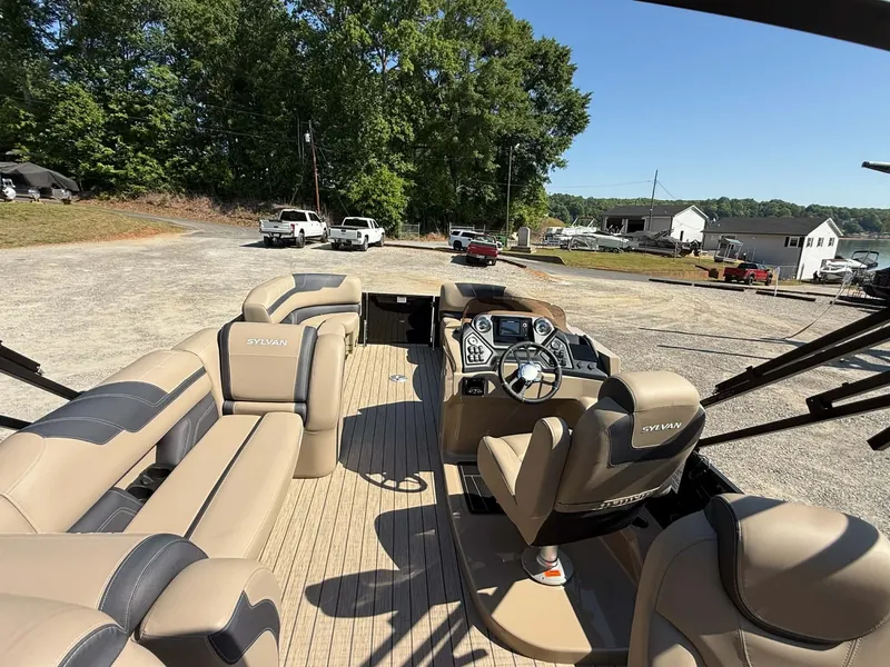 Slide: The Image of Interior view of the 2025 Sylvan L-3 Party Fish pontoon boat. - 25
