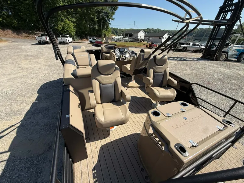 Slide: The Image of Interior view of 2025 Sylvan L-3 Party Fish pontoon boat. - 4