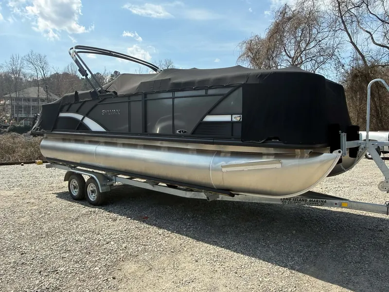 The Image of 2026 Sylvan L-3 LZ DH pontoon boat on trailer. - 1