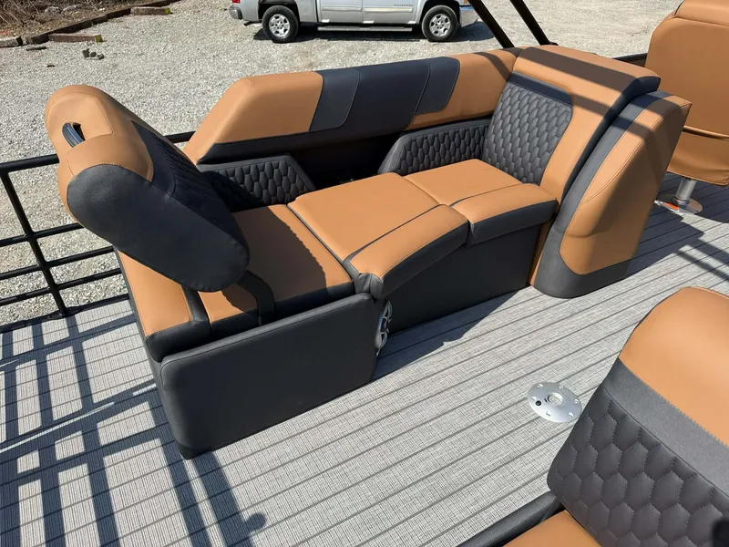 Slide: The Image of Luxurious seating on Sylvan L-3 LZ DH pontoon boat, 2026 model. - 15