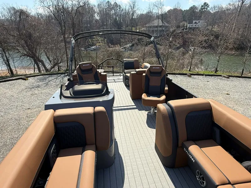 Slide: The Image of Interior of the 2026 Sylvan L-3 LZ DH pontoon boat. - 9
