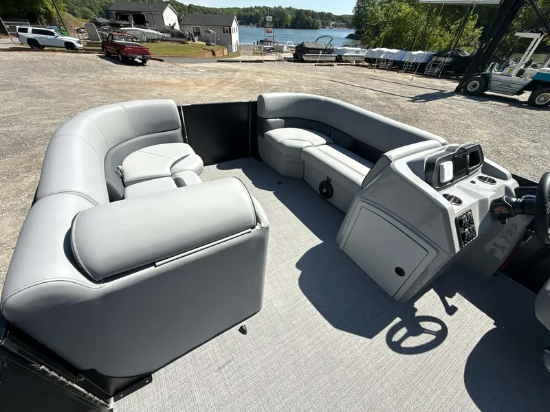 Slide: The Image of Interior of 2026 Bentley Pontoons 223 Bolt with gray seating. - 13