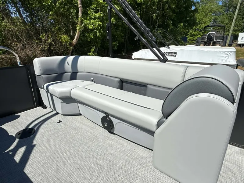 Slide: The Image of Interior of Bentley Pontoons 223 Bolt 2026 with gray seating. - 15