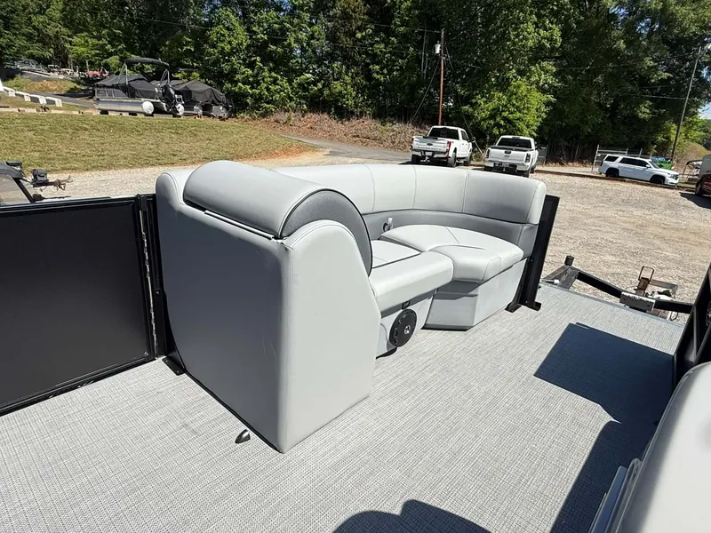 Slide: The Image of Interior of 2026 Bentley Pontoons 223 Bolt with gray seating. - 18