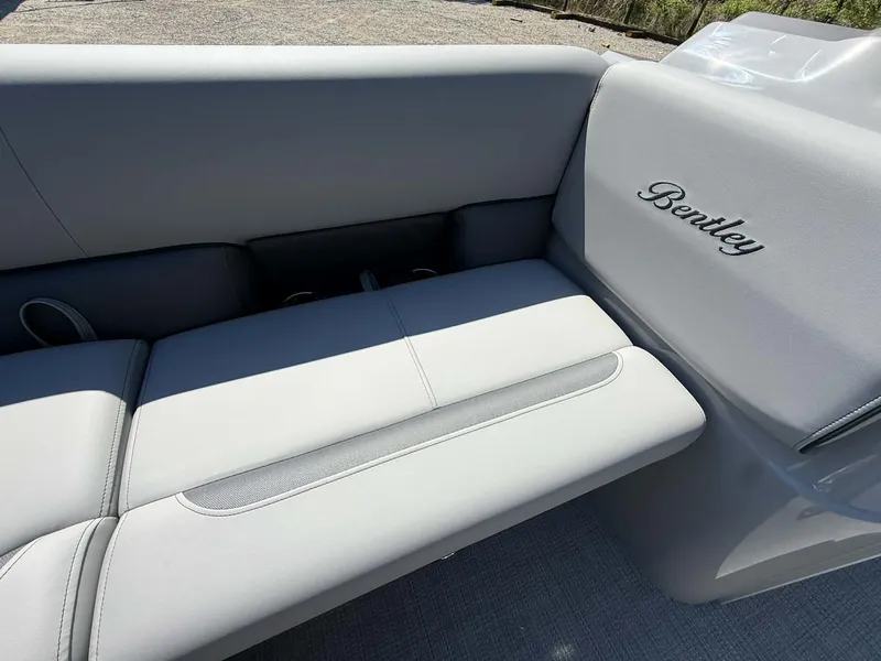 Slide: The Image of Interior of Bentley Pontoons 223 Bolt 2026 with gray upholstery. - 19