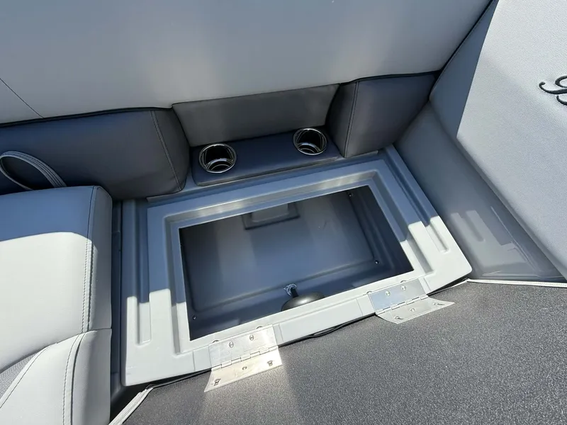 Slide: The Image of Interior of 2026 Bentley Pontoons 223 Bolt with storage compartment. - 28
