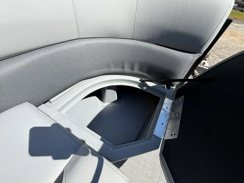 Slide: The Image of Interior of 2026 Bentley Pontoons 223 Bolt with storage compartment. - 30