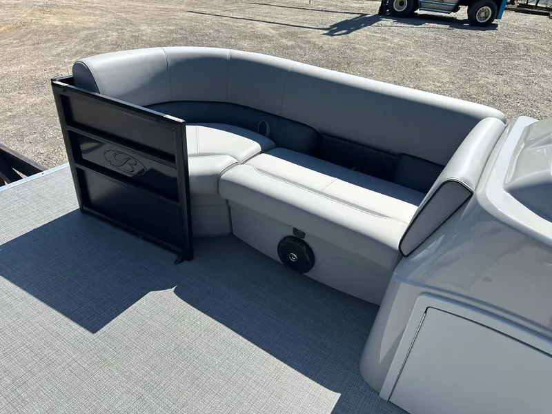 Slide: The Image of Interior of 2026 Bentley Pontoons 223 Bolt with gray seating. - 35