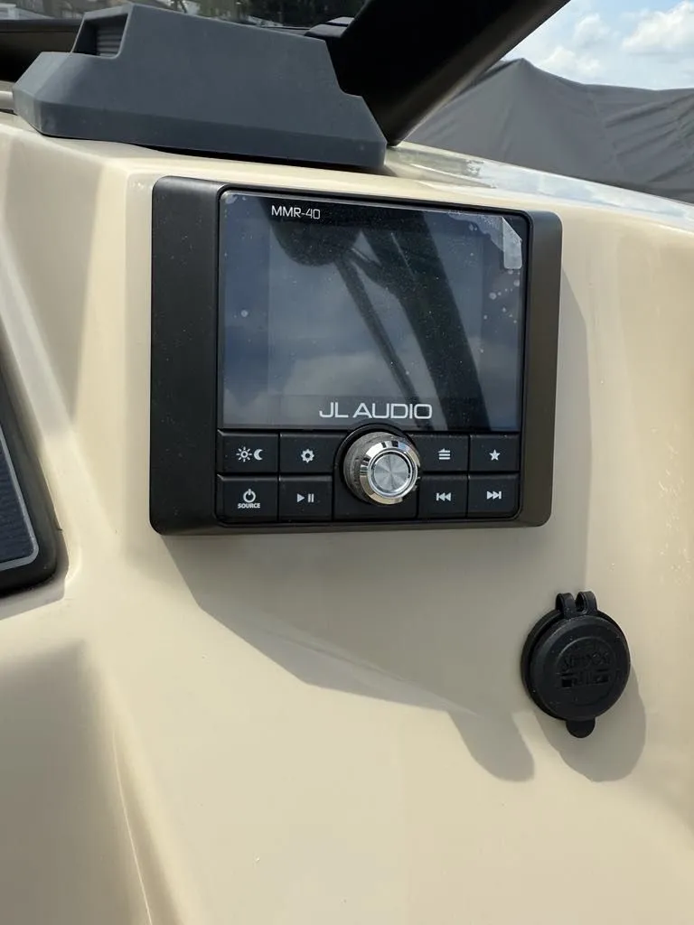 Slide: The Image of JL Audio control on Sylvan G3 DLZ Bar 2025 boat. - 20