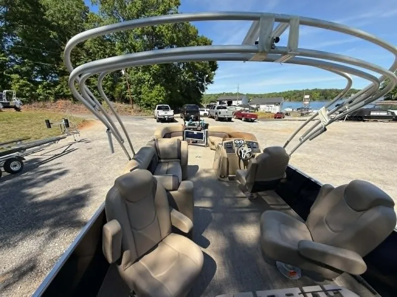 Slide: The Image of Interior view of 2025 Sylvan Mirage 8522 Party Fish pontoon boat. - 23