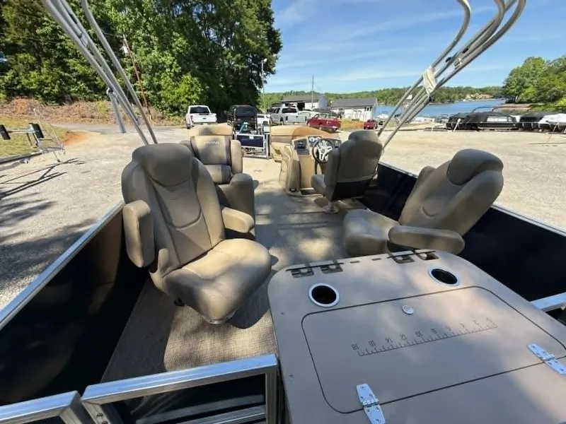 Slide: The Image of Interior view of 2025 Sylvan Mirage 8522 Party Fish pontoon boat. - 25