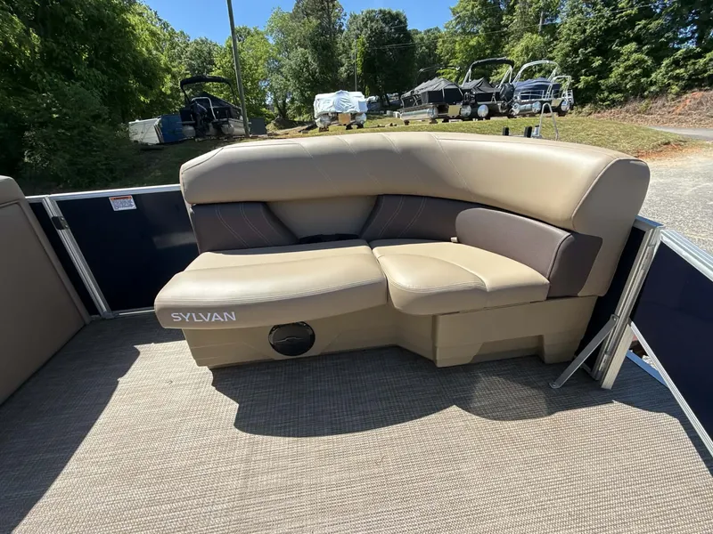 Slide: The Image of Sylvan Mirage 8522 Party Fish 2025 with beige seating area. - 3