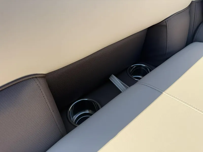 Slide: The Image of Interior of Bentley Pontoons Legacy 223 Navigator 2026 with cup holders. - 12