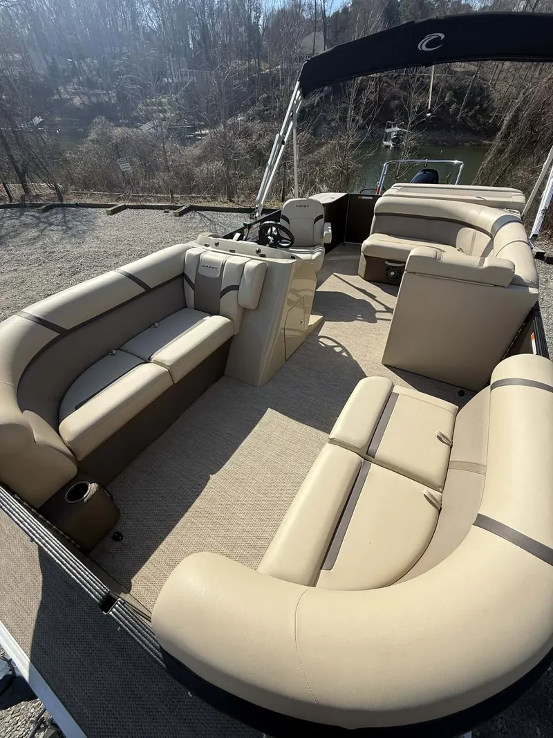 Slide: The Image of Interior of 2024 Crest Classic LX 200 pontoon boat. - 11