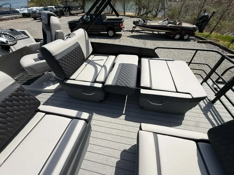 Slide: The Image of Interior of 2026 Sylvan L-3 RLZ with luxurious seating. - 18