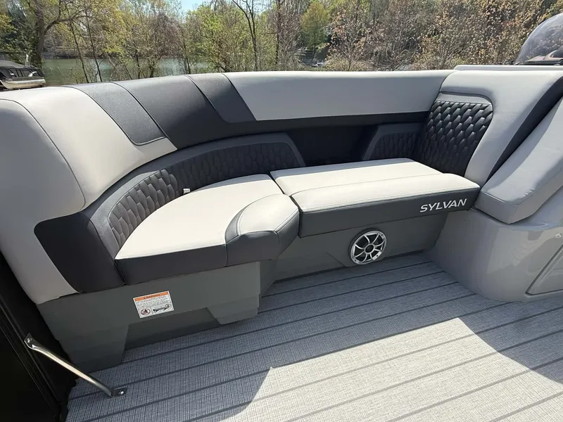 Slide: The Image of 2026 Sylvan L-3 RLZ interior with luxurious seating area. - 23