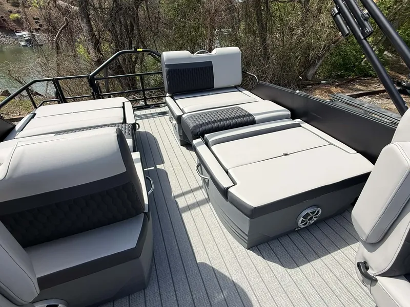 Slide: The Image of Interior of 2026 Sylvan L-3 RLZ with luxurious seating. - 26