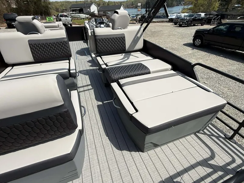 Slide: The Image of Interior of 2026 Sylvan L-3 RLZ with luxurious seating. - 29