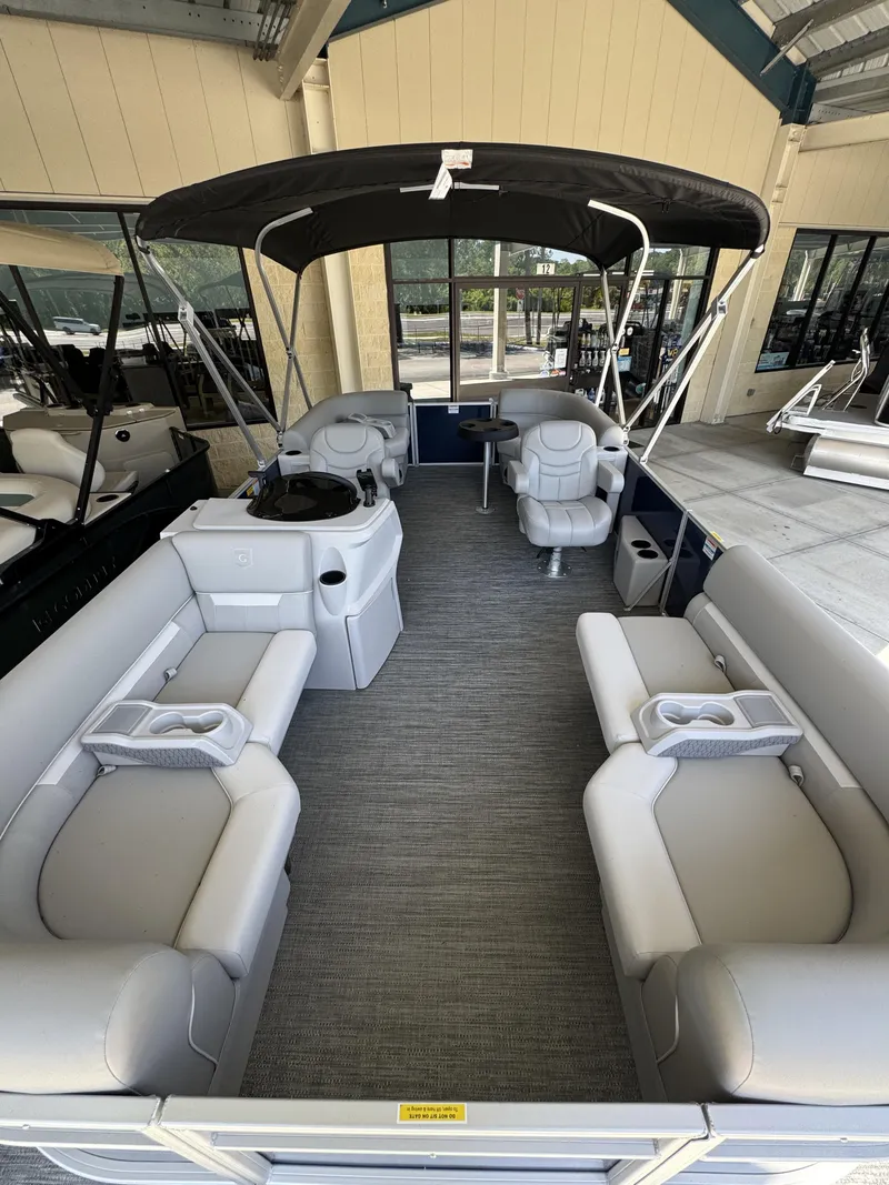 Slide: The Image of Interior view of Sweetwater EX2086SBX pontoon boat, model year 2026. - 20