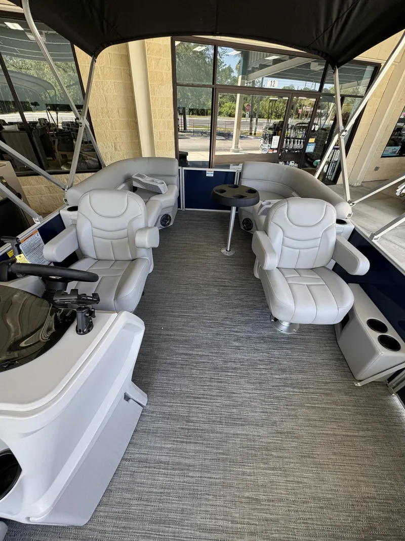 Slide: The Image of Interior of Sweetwater EX2086SBX pontoon boat, model year 2026. - 7