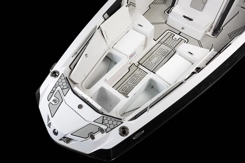 Slide: The Image of 2019 Scarab 255 Open ID boat interior with storage compartments. - 23