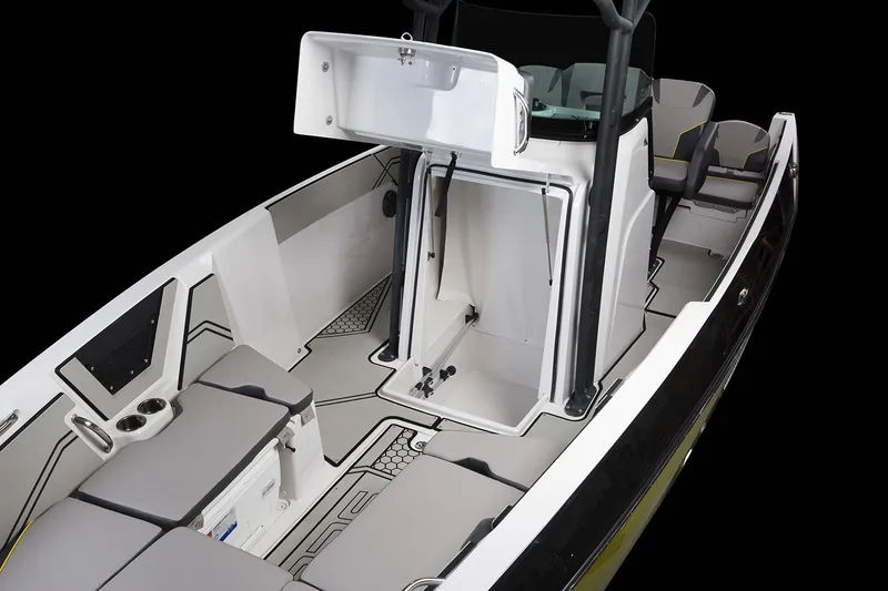 Slide: The Image of Interior view of 2019 Scarab 255 Open ID boat. - 26