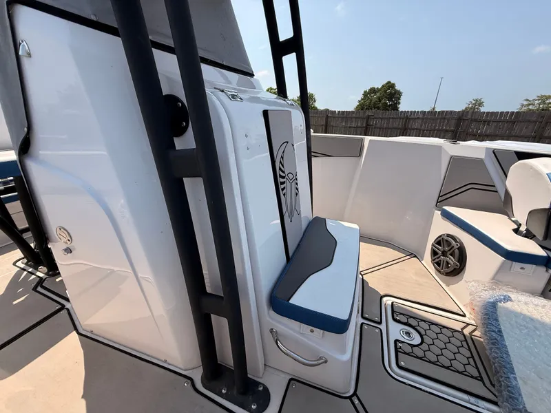 Slide: The Image of 2019 Scarab 255 Open ID boat interior seating area. - 9