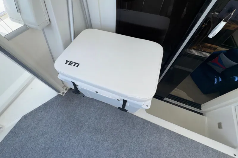 Slide: The Image of YETI cooler on Carver 356 Motor Yacht, 2001 model. - 41