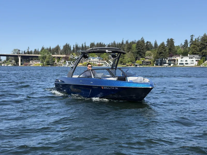 Slide: The Image of 2017 Malibu Wakesetter 23 LSV on a lake under sunny skies. - 5
