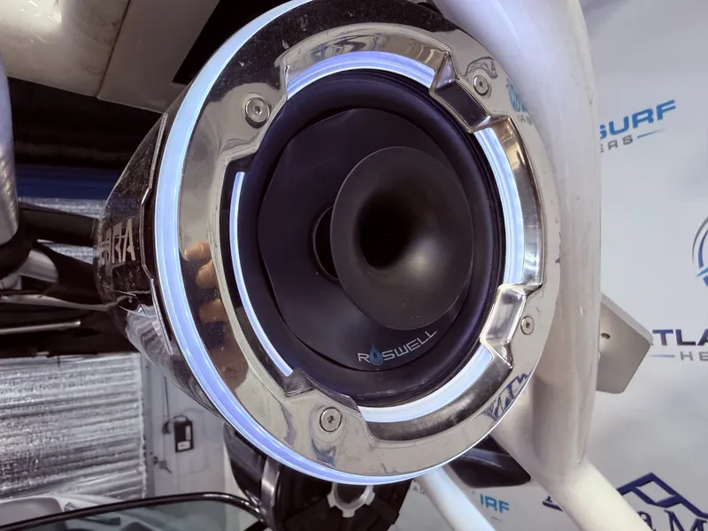 Slide: The Image of Close-up of a Roswell speaker on a 2014 Supra SC350. - 29