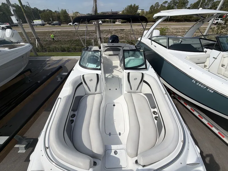 Slide: The Image of 2020 Hurricane 2400 SD boat with luxurious interior seating. - 18