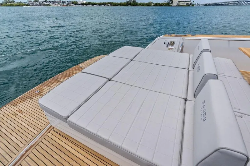 Slide: The Image of Luxury seating on 2021 Pardo 43 yacht with ocean view. - 18