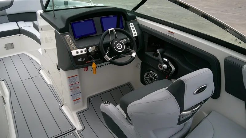 Slide: The Image of Interior of 2026 Chaparral GTS 28 boat with modern cockpit. - 15
