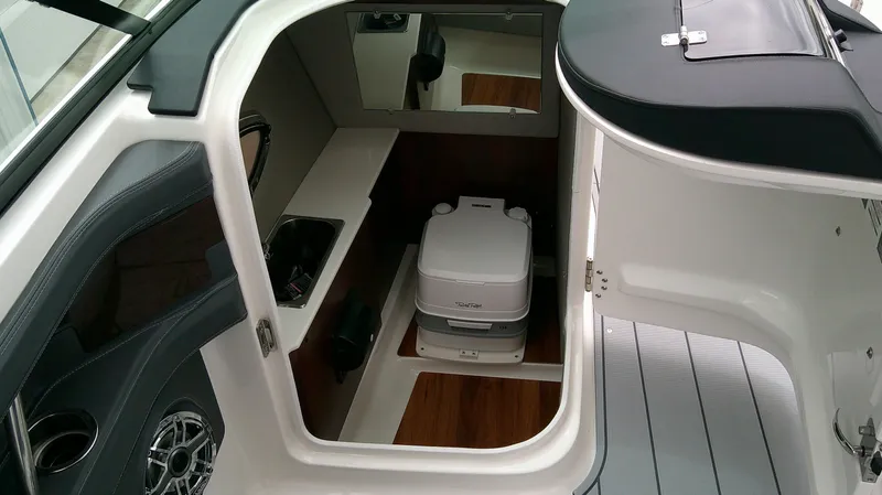 Slide: The Image of Interior of 2026 Chaparral GTS 28 yacht with toilet. - 21