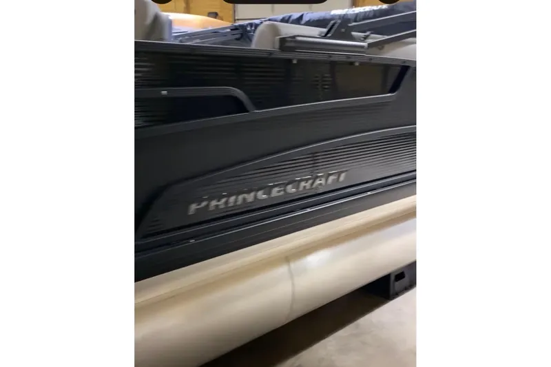 Slide: The Image of 2026 Princecraft Vectra 23 QL pontoon boat, black exterior detail. - 4