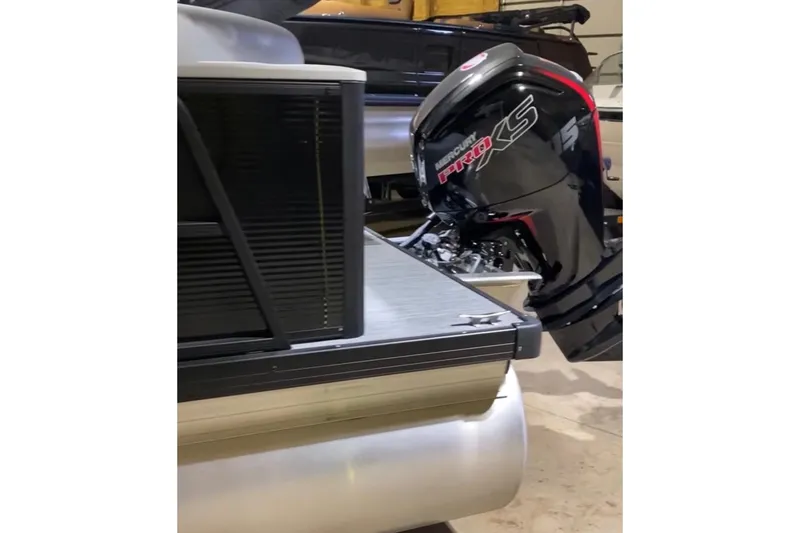 Slide: The Image of 2026 Princecraft Vectra 23 QL pontoon boat with Mercury Pro XS outboard motor. - 6