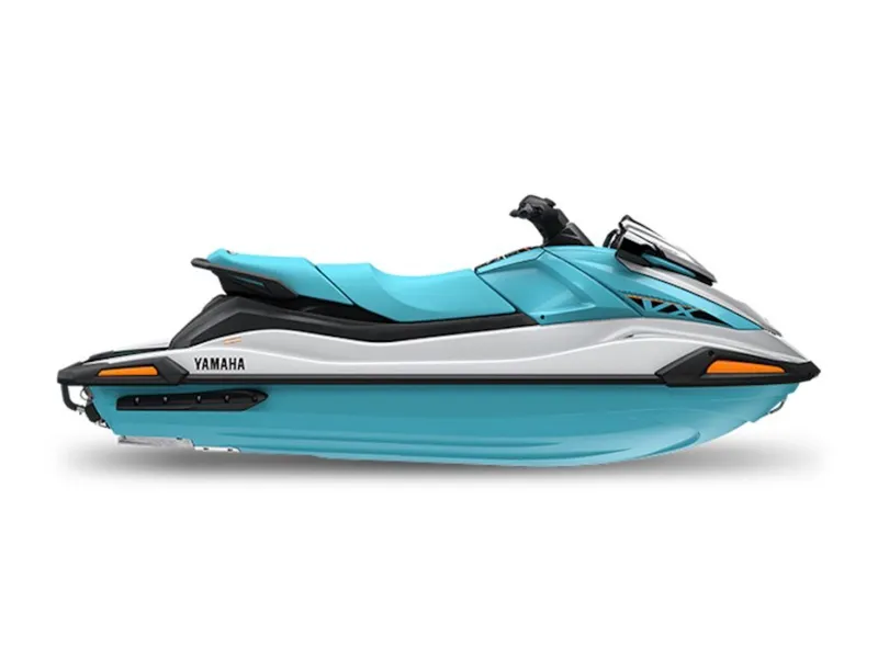 The Image of 2026 Yamaha WaveRunners VX® in turquoise and white, side view. - 0